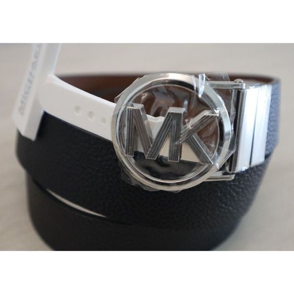 Michael Kors 556081C 001 Women Sz L Black/Brown Leather Twist Reversible Belt $6 - Picture 7 of 11